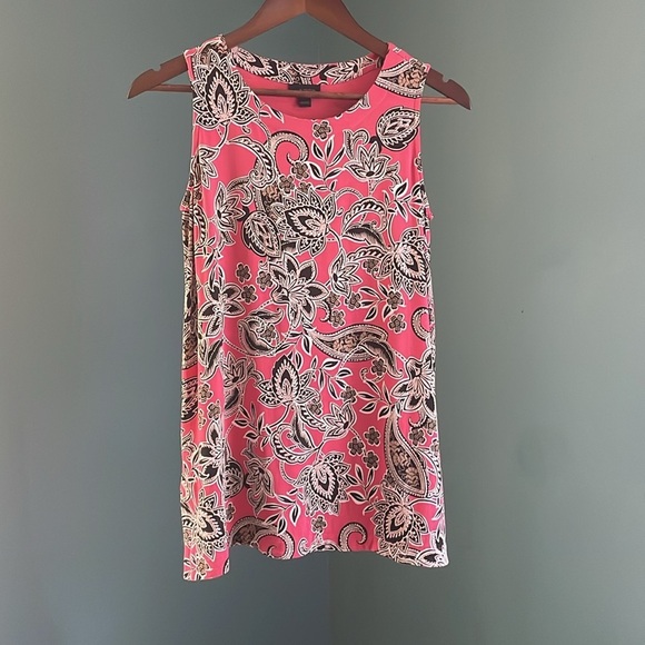 J. Jill Wherever Collection Sleeveless Pink & Black Paisley Floral Top – Size S - Picture 2 of 6